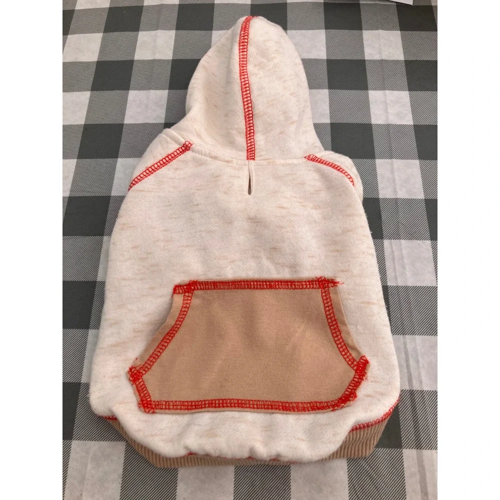 Fashion Pet Dog Hoodie XS Red Striped Sporty Fleece Sweatshirt 522RXS